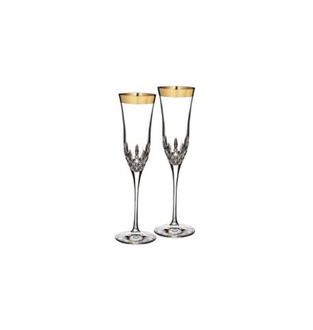 Lismore Essence Wide Band Gold Flute 8 oz Set/2 (not in pricelist)