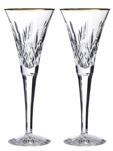 Lismore Gold Toasting Flute Pair    (not in pricelist)