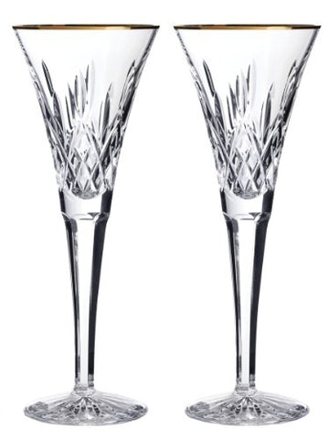 Lismore Gold Toasting Flute Pair    (not in pricelist)