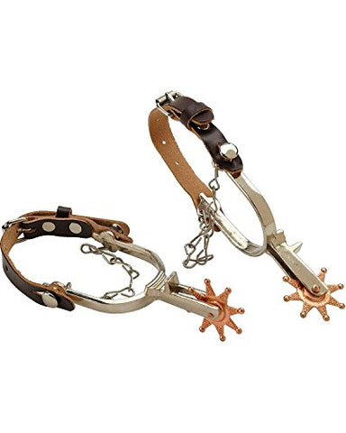 M&F Western Kids Spur Silver, Tan Leather