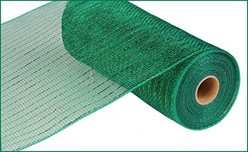 10"X10yd Metallic Mesh -  Emerald W/Emerald Foil