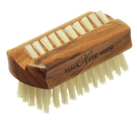 Olive Wood Nail Brush with Pure Bristles (Travel Size) (Hard Strength)