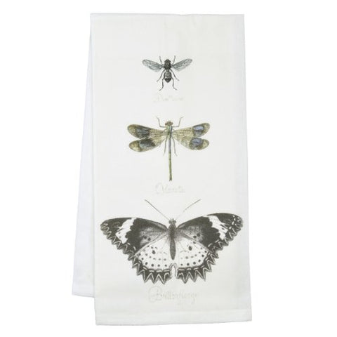 Butterfly, Dragonfly and Bee Cotton Flour Sack Dish Towel