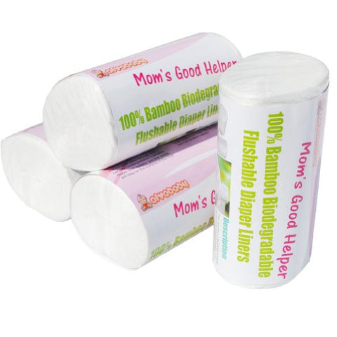 Baby 4 Pack Bamboo Biodegradable Flushable Diaper Liners