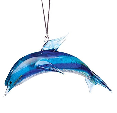 GLASSDELIGHTS ORNAMENT DOLPHIN 3.75"L