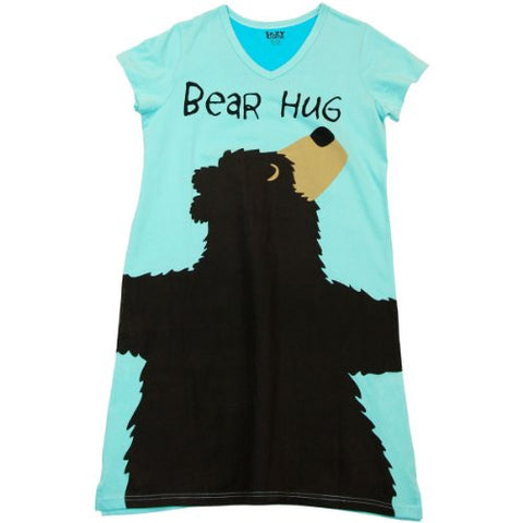 Lazy One V-Neck Nightshirts, Bear Hug, S - M
