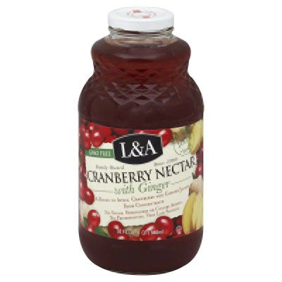 L & A JUICE Cranberry Nectar w/Ginger 32 OZ