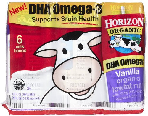 Milk Low Fat 1% DHA Omega3, Vanilla At least 95% Organic