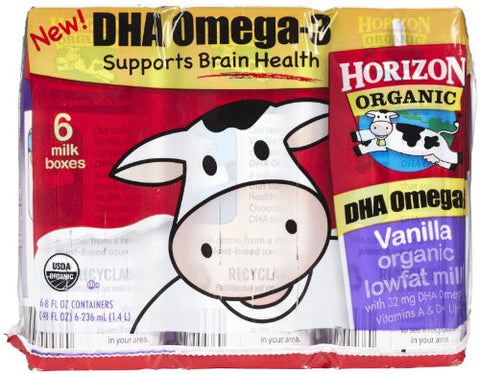 Milk Low Fat 1% DHA Omega3, Vanilla At least 95% Organic