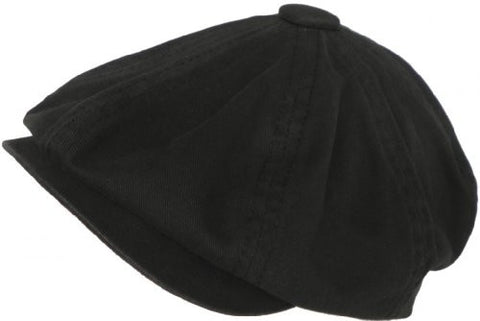 Broner 8/4 Apple Jack Cap Cotton Newsboy Hat (Black, Large)