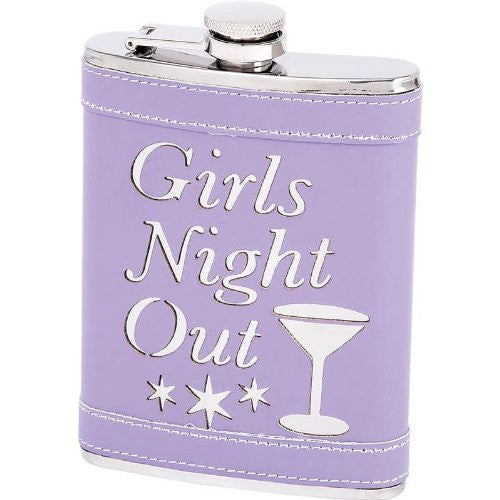 Maxam® 8oz Stainless Steel Flask with Genuine Leather Wrap