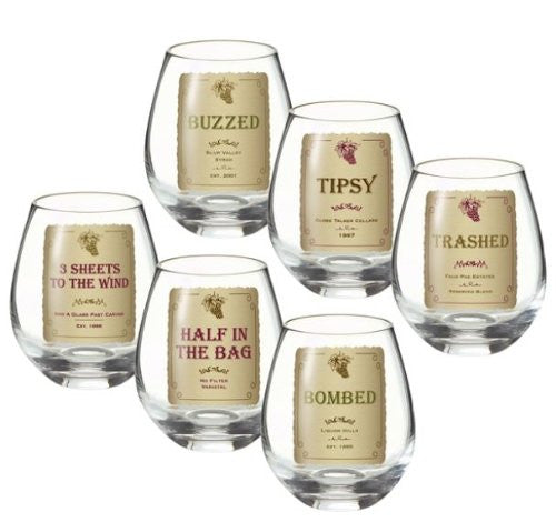 Stemless Wine Glasses: Set of 6