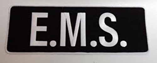 Large Back Patch - E.M.S. - White on Black