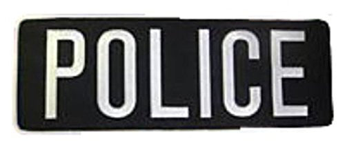 Large Back Patch - POLICE - White on Black