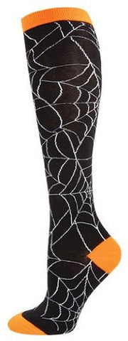 Women's Socks Spiderweb Knee High, Black