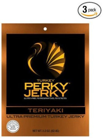 Perky Jerky, Turkey, Teriyaki, 2.2oz Pouch