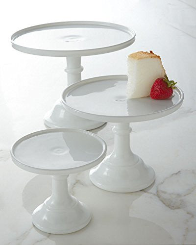 Milk White 9" Glass Cake Stand - Made in the USA By Mosser Glass