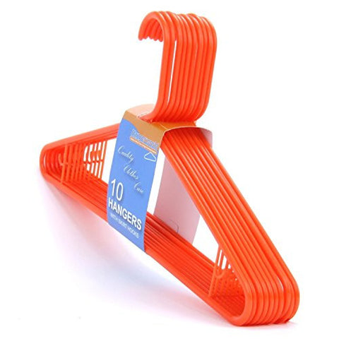 Plastic Coat Hanger With Trouser Bar- 42cm, orange