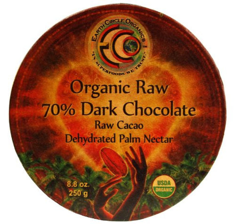 Chocolate 70% Raw Dark Tempered Round - Organic, Kosher - 250g