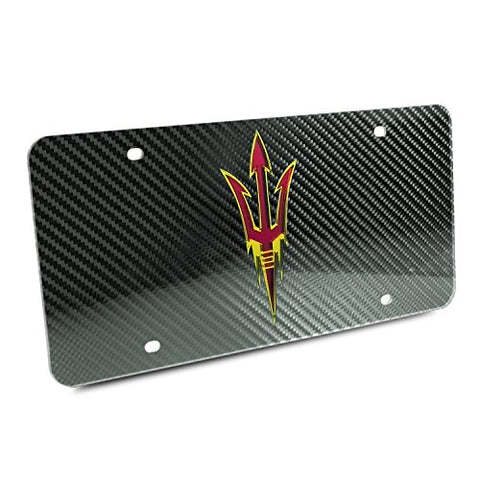 Elite Plate, Carbon Fiber Look, Acrylic, 12" x 6" x .25", Arizona State Sun Devils