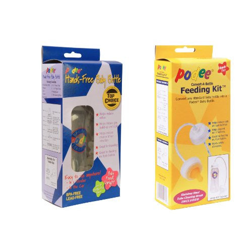 Baby bottle and handsfree feeding kit