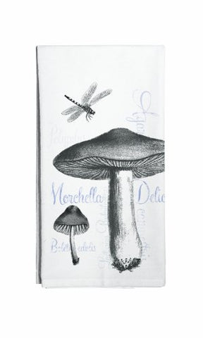 Mushroom and Dragonfly CottonFlour  Sack Dish Towel