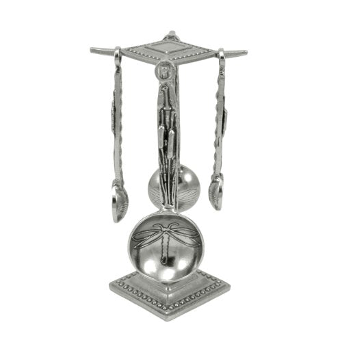 Dragonfly Measuring Spoons with Counter - top Post (Set: 1 Tbsp, 1 tsp, 1/2 tsp, and 1/4 tsp.)