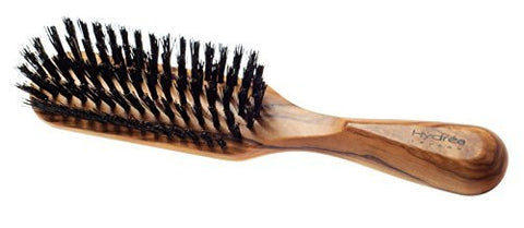 Olive Wood hair Brush with rectangular Wild Boar Bristle