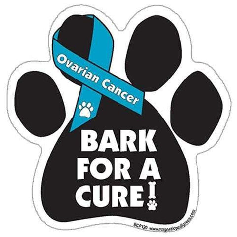 Magnetic Pedigree Color Paw Magnets, Bark For A Cure Ovarian Cancer