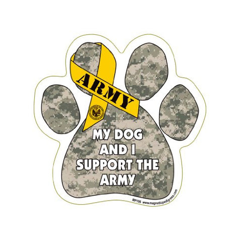 Magnetic Pedigree Color Paw Magnets, My Dog And I Support The Army