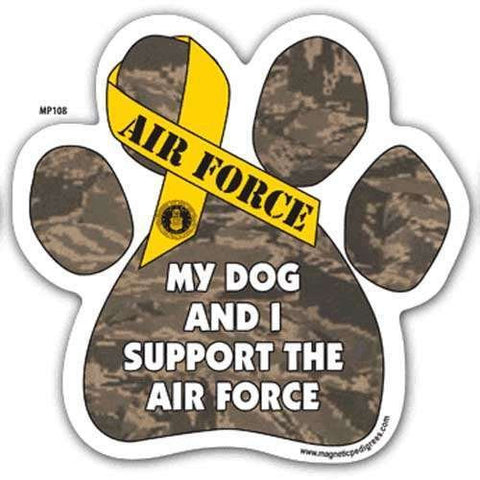 Magnetic Pedigree Color Paw Magnets, My Dog And I Support The Air Force