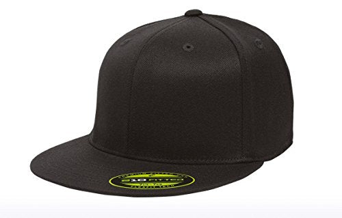 Flexfit Sonette Yupoong Brand Flat Bill 210 Double Extra Large Fitted Pro Baseball - Black