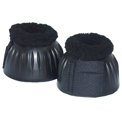 Fleece Topped Velcro Bell Boots - Extra Large - Black