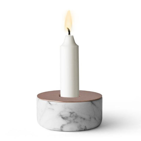 Chunk of Marble Candleholder, Copper, Small