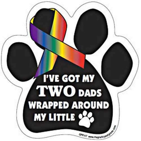 Magnetic Pedigree Color Paw Magnets, I've Got My Two Dads Wrapped Around My Little (Paw)