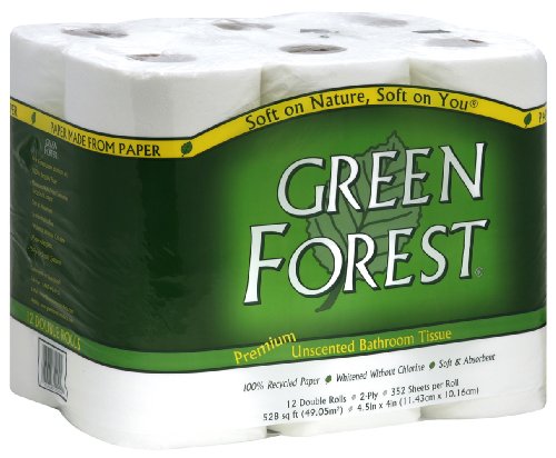 Green Forest Double Roll Bath Tissue, 2-Ply (12 Pack)