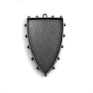 Hobnail Shield Bezel, Large, Antique Silver