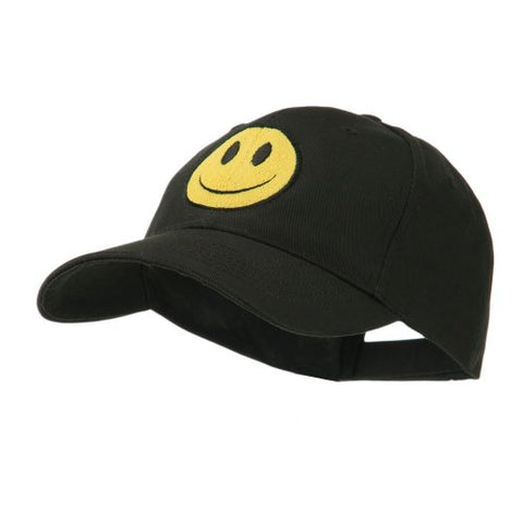 Mega:Dakota, Smiley Face Embroidered Cap - Black (fitting up to XL)