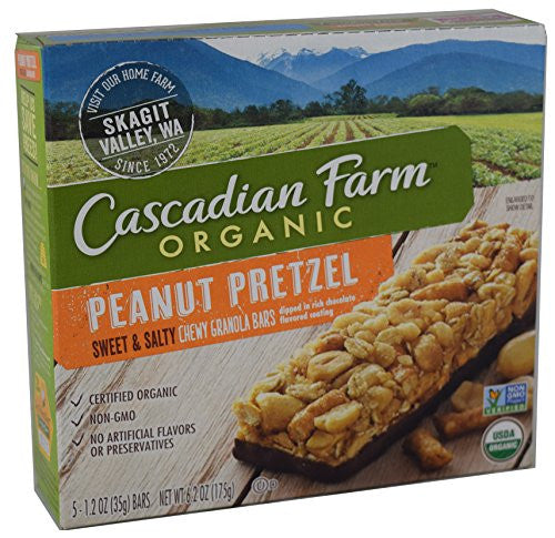 Cascadian Farms Granola Bars, Sweet & Salty Peanut Pretzel, Organic 6.2 OZ