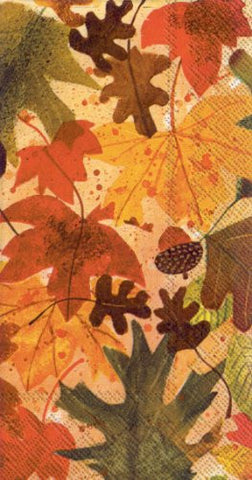 Autumn Leaves 16 Count 3-Ply Paper Guest Towel Napkins, 4½" x 8½"