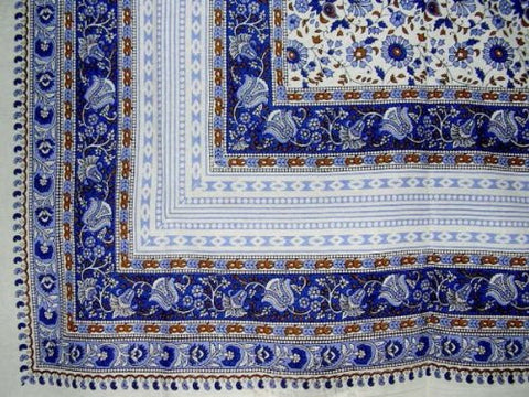 Floral Design Tapestry - Blue, Full