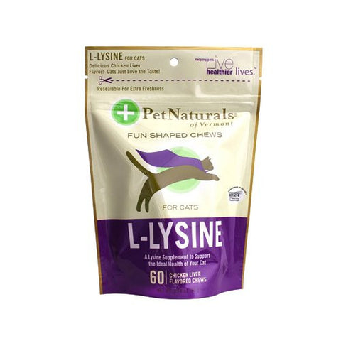 Pet Naturals of Vermont - L-Lysine Fun-Shaped Chews Chicken Liver Flavored - 60 Chew(s)