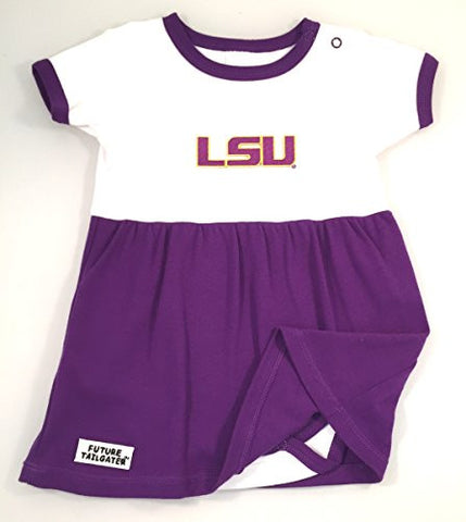 LSU Tigers Baby Onesie Dress (NB - 3 Months, Color Trim)