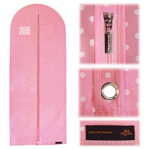 Pink Breathable Dress Cover with White Polka Dots - 60 Inches