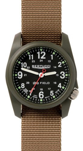 DX3 Field 40mm 7/8" 1.5oz Black Dial Olive Drab Case Coyote Band