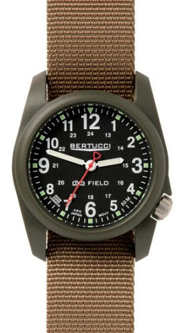 DX3 Field 40mm 7/8" 1.5oz Black Dial Olive Drab Case Coyote Band