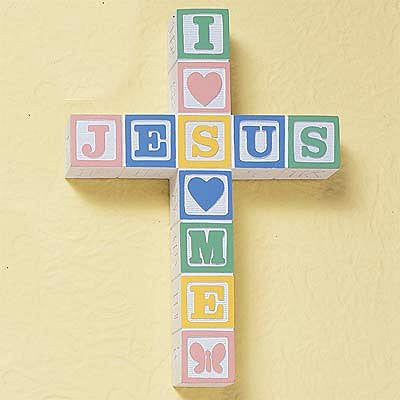Jesus Loves Me Wall Cross - Pastel