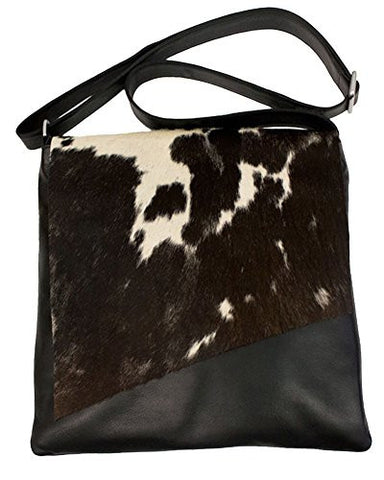 Pony Hair on Crossbody Bag With Adjustable Strap, Black