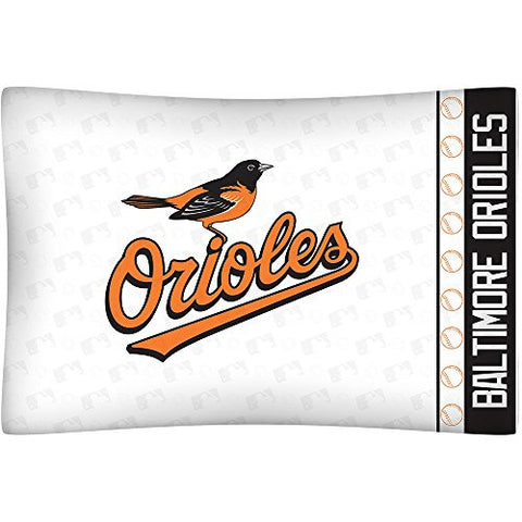MICRO FIBER PILLOW CASE Baltimore Orioles- Color White - Size Stan