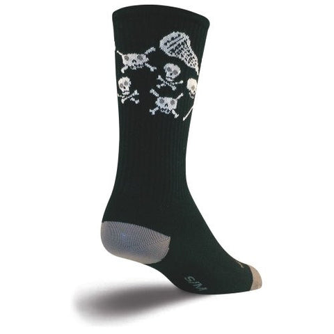 LAX 8" Lacrosse Crew Socks - LAX Skull Black, Medium